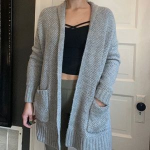 Grey knit cardigan